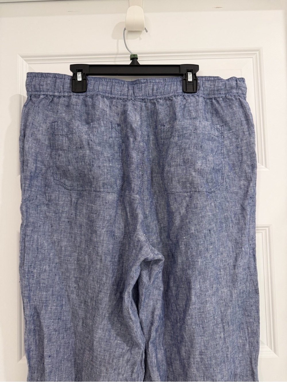 Light Blue 100% Linen Drawstring Pants - Picture 5 of 7